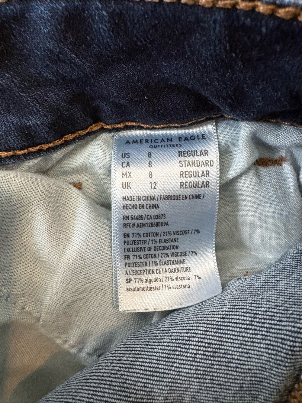 American Eagle Skinny Jeans Women’s Size 8 Regular 27” Inseam Dark Wash Stretch - Picture 5 of 9